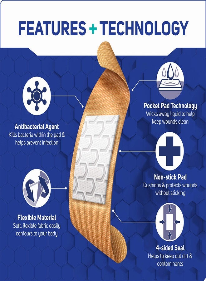 Care Science Fabric Adhesive Bandages, 200 ct Bulk Assorted Sizes | Flexible + Breathable Protection for First Aid and Wound Care - Image 3